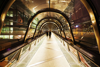 Illuminated subway station