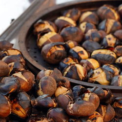 Chestnuts. istanbul. turkey. street food. selective focus