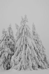 Scenic view of snow covered landscape against clear sky