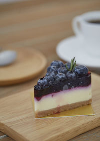 Close-up of cake on table