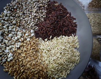 High angle view of vegetables for sale in market