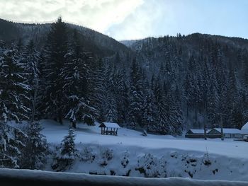 Snow covered mountain against sky