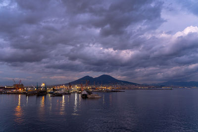 Scenic view of sea against sky at sunset