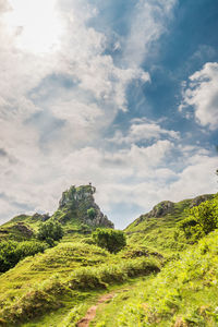 Low angle view of mountain against sky