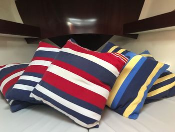 Close-up of flag on sofa at home