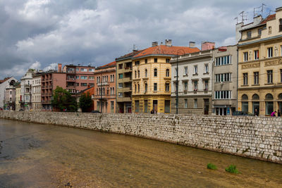 Buildings in city against sky