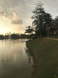 Scenic view of landscape against sky during sunset