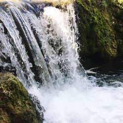 Scenic view of waterfall