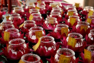 Full frame shot of candles