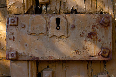 Full frame shot of rusty metal door