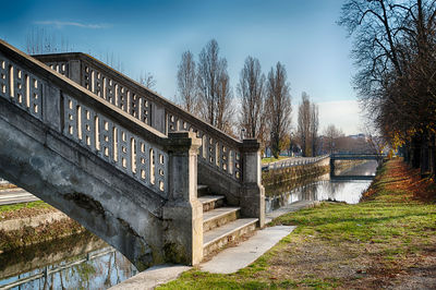 Bridge over river against sky