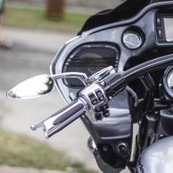 Close-up of bicycle on road