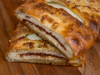Close-up of bread on cutting board