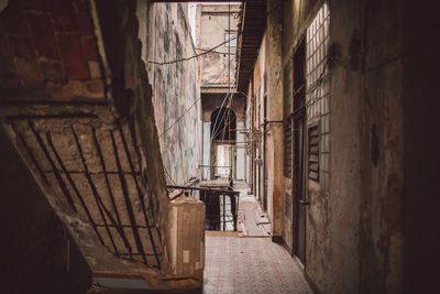 Narrow alley amidst old building