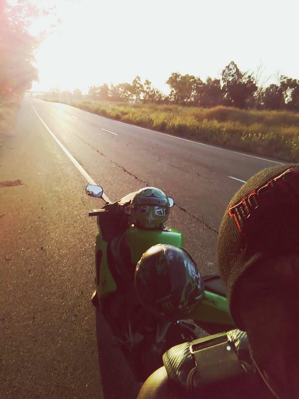 MAN CYCLING ON ROAD