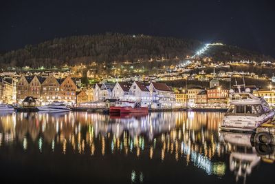 Illuminated city at night