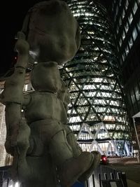 Low angle view of statue in city