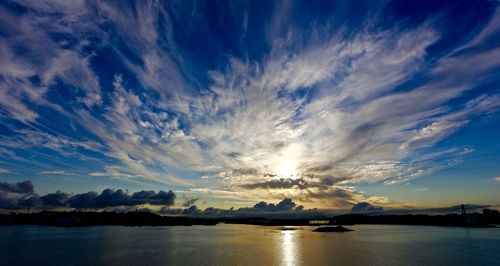 Scenic view of sea at sunset