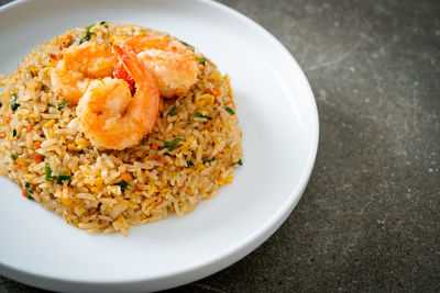 Close-up of food in plate on table