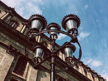 Low angle view of city against sky