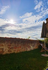 Scenic view of land against sky