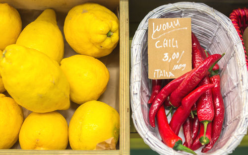 Close-up of fruits for sale at market stall