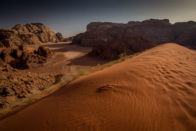 Scenic view of desert against sky