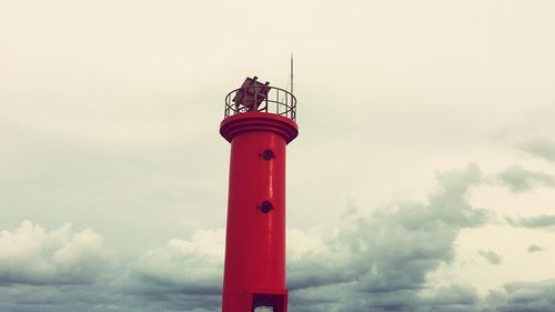 Low angle view of lighthouse against sky