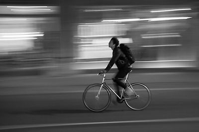 Motion capture of man riding bicycle