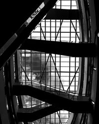 Low angle view of skylight in building