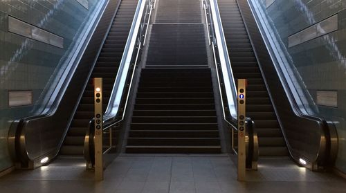 Low angle view of escalator