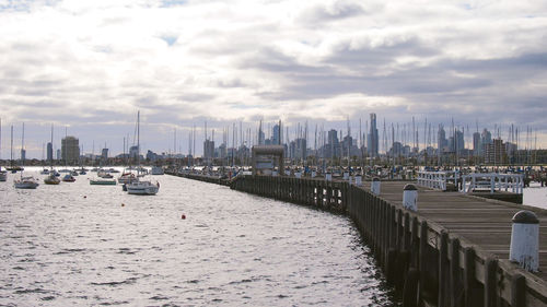 Panoramic view of sea against cloudy sky