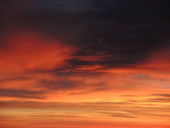 Scenic view of dramatic sky during sunset