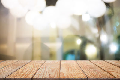 Close-up of wooden table