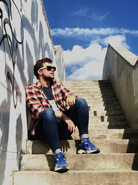 Man sitting on steps