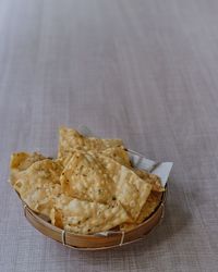 High angle view of food on table