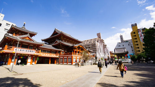 Cityscape of osu kannon, a popular buddhist temple in central nagoya. 