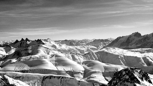 Scenic view of snowcapped mountains