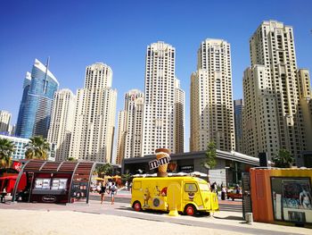 View of skyscrapers in city