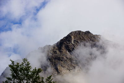 Low angle view of mountain against sky