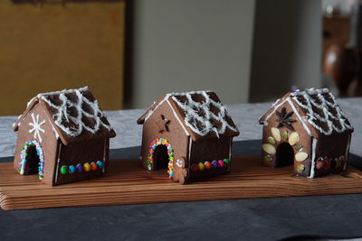 Homemade christmas gingerbread houses