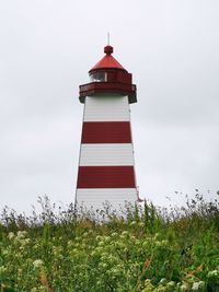 Low angle view of lighthouse against sky