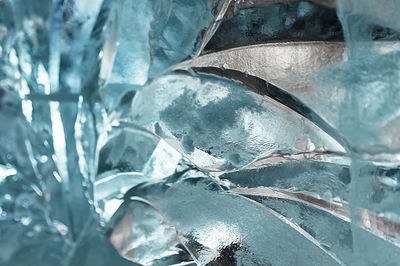 Full frame shot of frozen ice