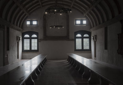 Empty corridor in building