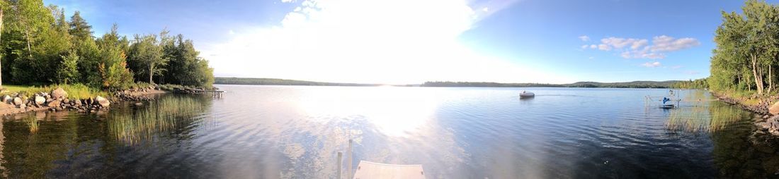 Panoramic view of lake against sky