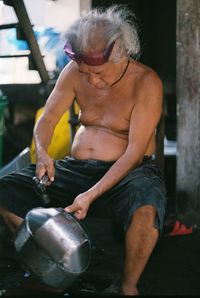 Man looking at camera