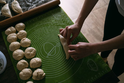 The process of hand molding pies. home cooking and baking. high quality photo