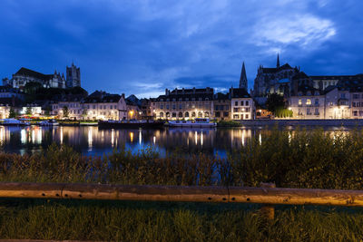 Reflection of buildings in water