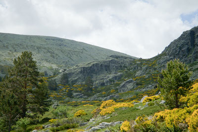 Scenic view of mountains against sky