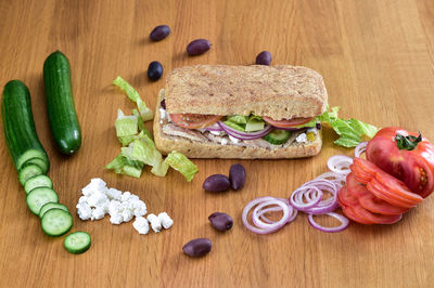 Close-up of vegetables on cutting board